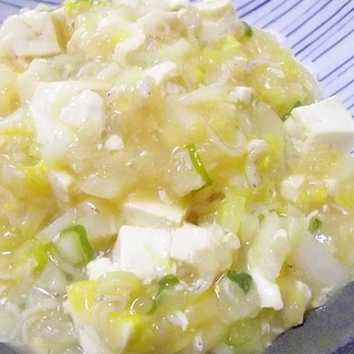 ＊しらすと豆腐と白菜の中華あんかけ丼＊